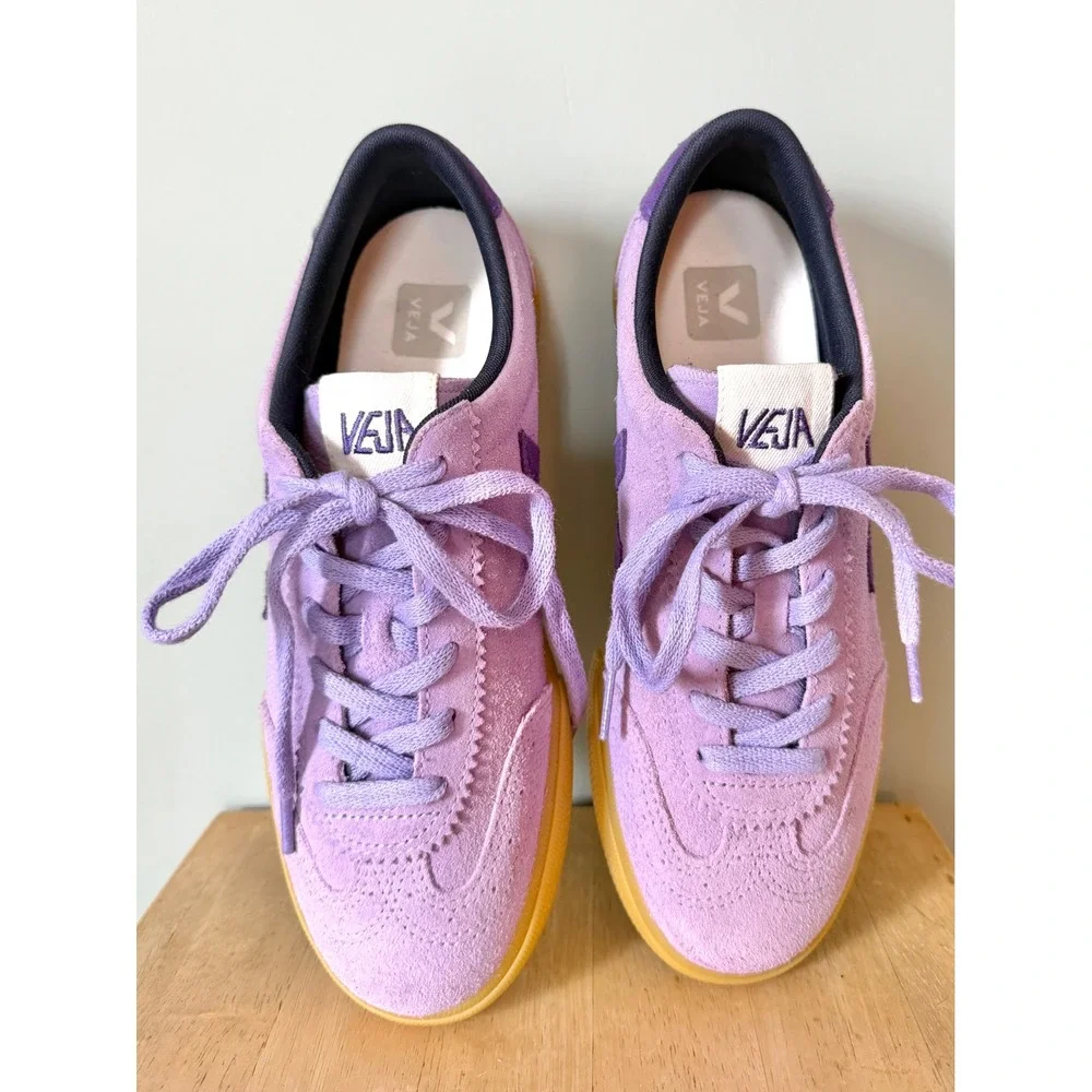 Veja Volley Low Top Suede Gum Sole Sneakers Purple Unisex | Men's 7 Women's 9